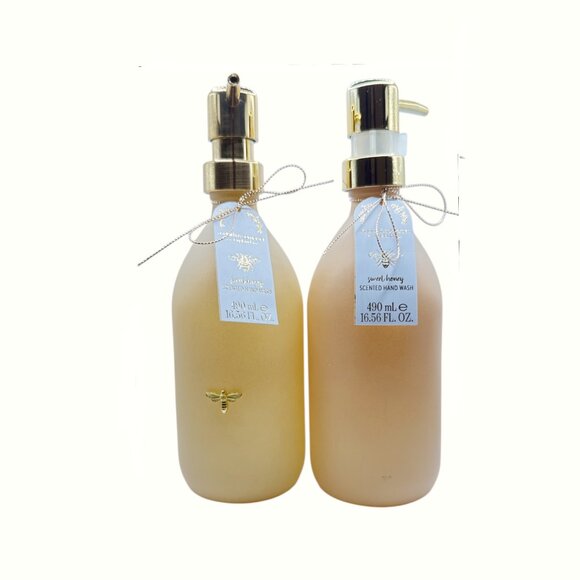 NEW 2x Asquith & Somerset Sweet Honey Scented Glass Bottle Hand Wash 16.56 fl oz - Picture 1 of 4